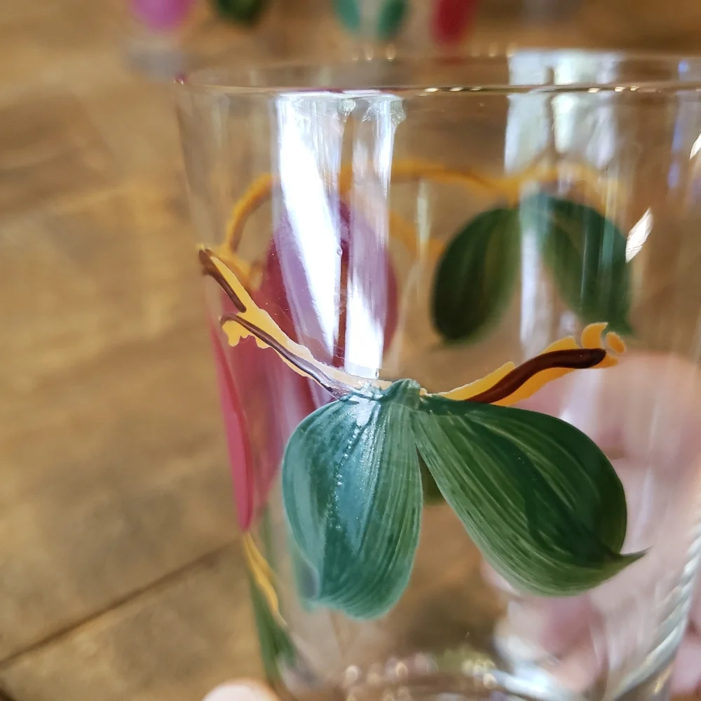 Franciscan Apple Tumbler Set of 6 Six Glasses Vintage Anchor Hocking Glassware - Picture 5 of 11